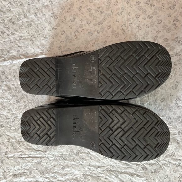 DANSKO Women's Professional Speckled Metallic Black Silver Patent Clogs Euro 38 - Picture 5 of 6